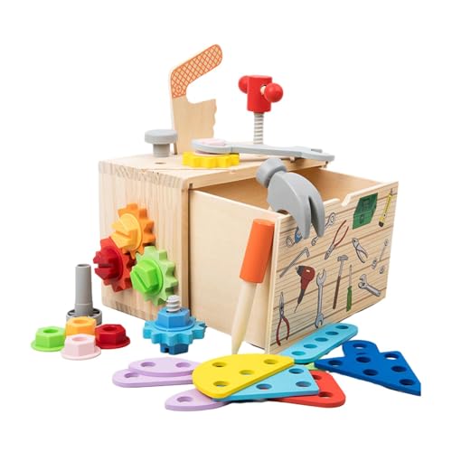Juego de herramientas de madera para niños, kit de herramientas para niños pequeños - Juego de herramientas de simulación Juego de herramientas de madera,Juego de rol de aprendizaje, juguetes educativ