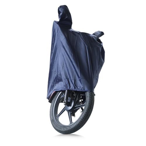 Image of TVS Racing Vehicle Cover with elastic (Vehicle Cover) | Universal Bike Cover for TVS Two Wheelers| UV Protection and Dustproof| Elastic Fit |Blue