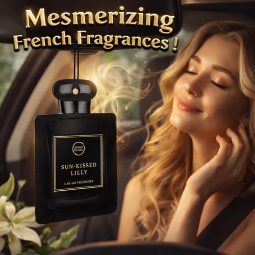 Image of Aroma Car Perfume Hanging Car Air Freshener, Sun-Kissed Lilly (Pack of 3)