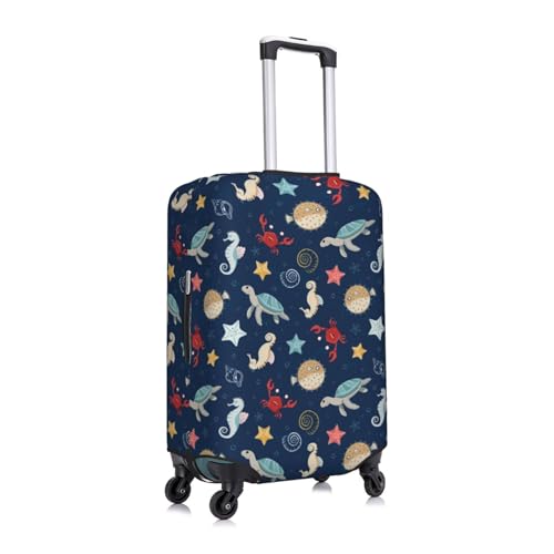 Sea Creatures Luggage Cover Protector Anti-Scratch Washable Fits 18-32 Inch Luggage-Medium3