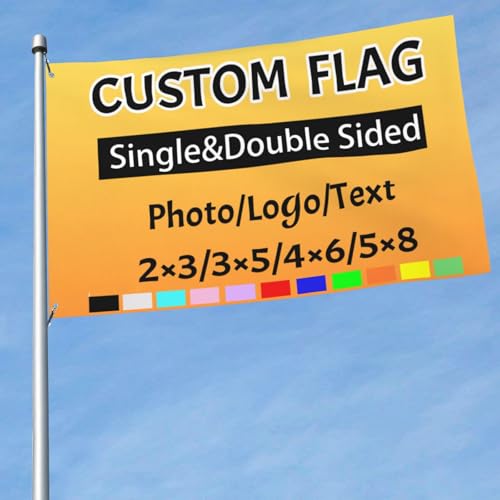 Custom Flag/Banner/Tapestry,Design Your Photo/Logo/Text,Personalized Flags Double Sided,for Home Decorate,Garden,Rooms,Clubs,Concerts,Outdoors (2x3ft/3x5ft/4x6ft/5x8ft)