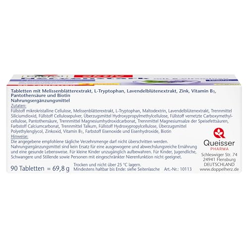 Doppelherz Nervenstark – Mit Vitamin B5 als Beitrag zur normalen geistigen Leistungsfähigkeit und zur Verringerung von Müdigkeit und Ermüdung – 90 Tabletten