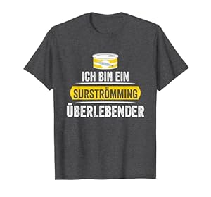 Surströmming Challenge Stinkefisch Kotzfisch T-Shirt, Herren, Anthrazit Meliert, XL