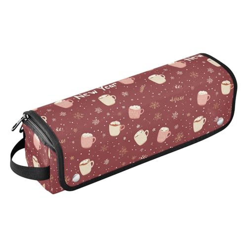 Bolsa de viaje compacta roja para estilistas, para planchas, alisadores, rizadores y accesorios para el cabello, organizador portátil de herramientas para el cabello resistente al calor.