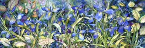 Ceramic Backsplash Tile Mural Floral Flower Kitchen/Bathroom - Blue Iris