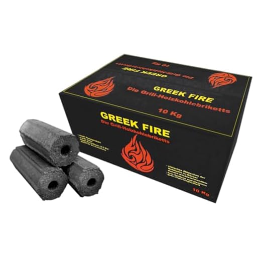 Greek Fire Holzkohle-Briketts 3,5 kg für Holzkohlegrills BBQ und Camping 4 10 kg Greek Fire Profi-Holzkohlebriketts