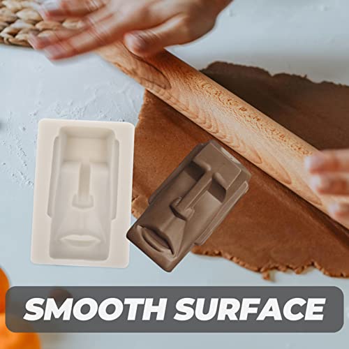 Moai Cake Silicone Ice Cubes Chocolate Moulds Easter Island Moai Head Stone Statue Shape Ice Cubes Trays Non Stick Cake Baking Molds For Diy Chocolate Candy Soap A #TOP7