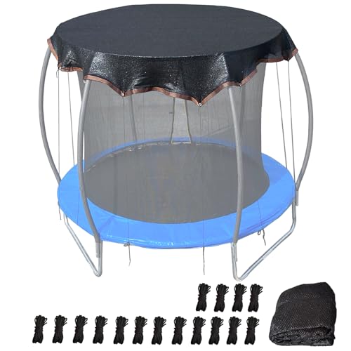 XATAMIO Trampoline Shade Cover 14FT Round Heavy Duty Trampoline Cover for Sun Protection and Block Leaves Easy to Install for Backyard Playground Tent Only (14FT)