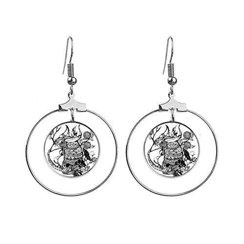 Boucles d'oreilles créoles chinoises paysage montagnes rivières, le cadeau idéal plein de sens