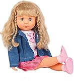 -- mit Haaren und Schlafaugen Bayer Design - Funktionspuppe Charlene mit Haaren und Schlafaugen spricht, singt 50 Sätze , 4 Lieder Jeans-Outfit