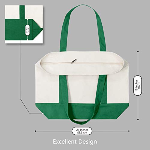 image for TOPDesign 1-Pack Canvas Tote Bag with an External Pocket, Reusable Gro