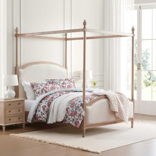 Image of Martha Stewart - Reversible Twin Cotton Percale Comforter Set with Sham | 100% Cotton Percale, Polyester Fill, Includes 1 Sham, Reversible Design, Machine Washable