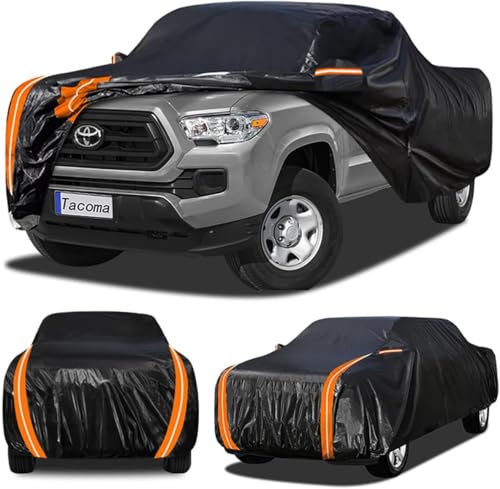 Image of 10 Layers Truck Cover Custom Fit for 2005-2026 Toyota Tacoma Nissan Frontier 5ft Ford F100 Ram 150 250, Full Exterior Car Cover Waterproof All Weather Snow Dust UV Protection, (Up to 215 inch)