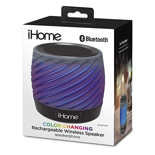 Ihome Color Changing Bluetooth Portable Speaker, Speakerphone, Crystal Clear Stereo Sound, Soft Silicone Rotocast Cabinet, Long Extended Rechargeable Battery Life, Led Indicator #TOP6
