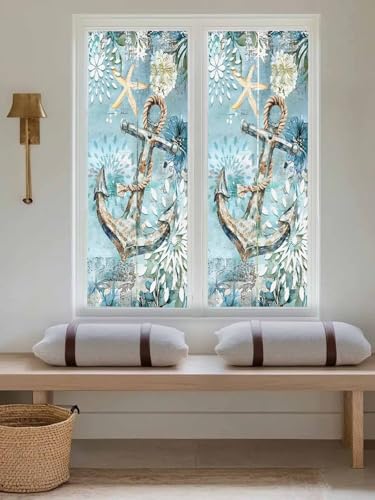 Vinilo decorativo para ventanas 18x39 pulgadas, turquesa miniatura 2