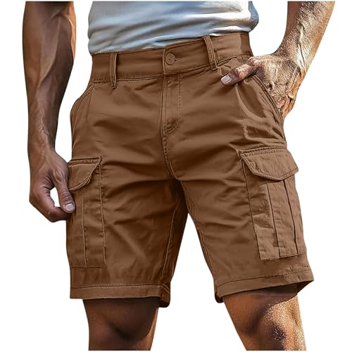 Pantalones cortos cargo para hombre, pantalones cortos de combate para hombre, de secado rápido, transpirables, de algodón, ligeros, cómodos, ajuste regular, pantalones cortos chinos con múltiples