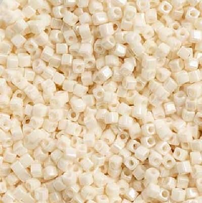 5 g Miyuki Square Beads, Size Square 1.8 mm, Cream Ceylon (# 0421), Japan, Glass