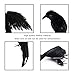 FUTUREPLUSX 3 PCS Halloween Black Crows, Fake Crow with Bird's Nest Handmade Lifelike Raven Feathered for Halloween Party Decor