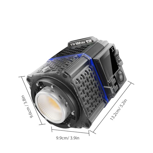 Image of Asixxsix LED Video Light, 150W YN150 Ultra Bi Mini Size LED Continuous Output Lighting, 2700K-6500K, APP Control Photography Lamp for Video Recording Wedding Outdoor Shootings (US Plug)