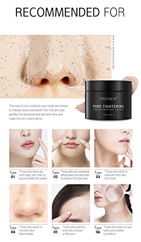 Biorace] Pore Tightening Pearl Clay Mask 110 G / 3.8 Oz Tightens Pores + Sebum Control + Deep Cleanse [Made In Korea] #TOP5