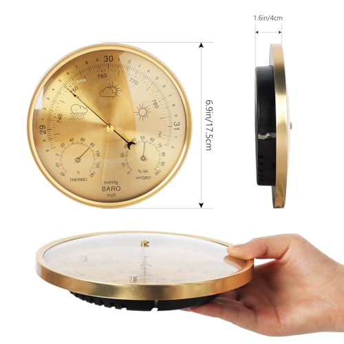 Kawlity THERMOMETER/BAROMETER 3-In-1 All-Season Wall Hanging Thermometer, Barometer, Hygrometer | Accurate Weather Station thumb #2