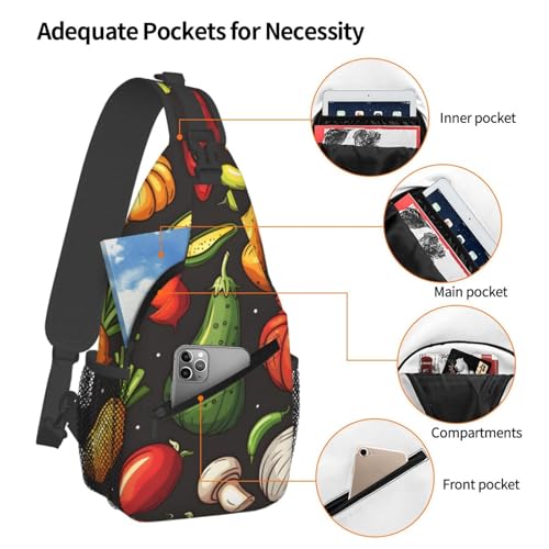 Bolso Sling de Vegetales para Mujeres y Hombres Ligero miniatura 4