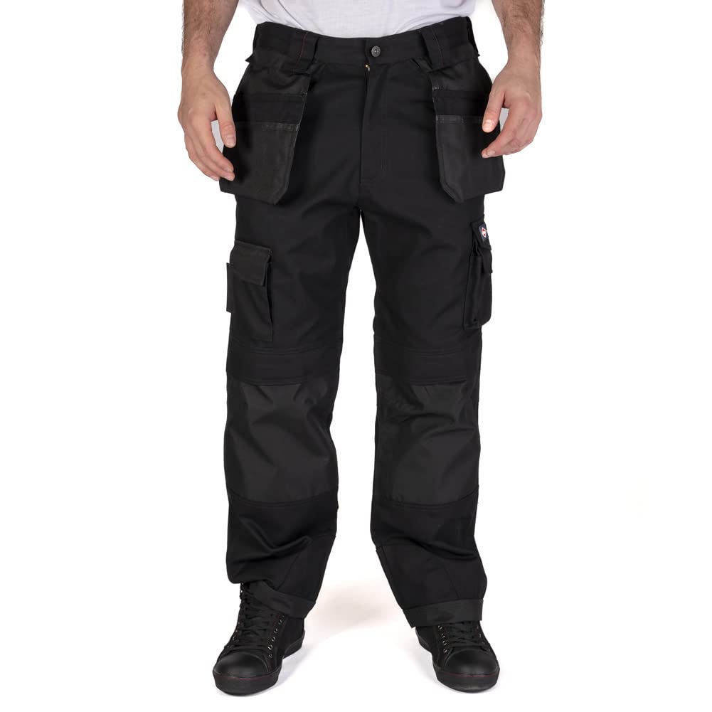 Lee Cooper Cargo Pantalones, Hombre, Negro (Black/Black), 42W/29L