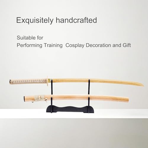 Katana with Wooden Sheath,Bamboo Practice Swords,Training Katana,Cosplay Prop Bokken,for Practice,Training and Gift