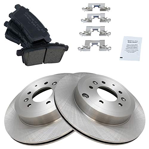Image of TRQ Rear Brake Pad and Rotor Set Ceramic Vented Rotors | For 2007-2015 Mazda CX-9