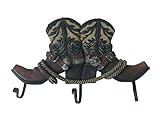 western dekoration kaufen Handbemalt Unbekannt Kleiderhaken Garderobe Two Boots Cowboystiefel Westerndekoration 3 Haken