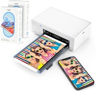 Liene 4x6'' Photo Printer Bundle (100 pcs +3 Ink Cartridges), Wi-Fi Picture Printer, Photo Printer for iPhone, Android, Smartphone, Computer, Dye-Sublimation, Portable Photo Printer for Home Use