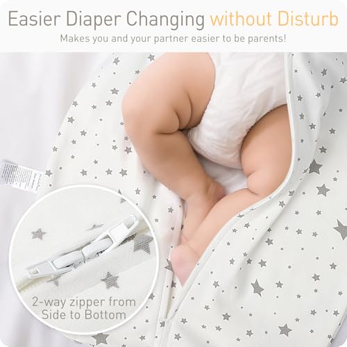 Image of Amrcbb 2 Pack Baby Swaddling Sacks with Arms Up & Sleeves, Mitten Cuffs, 2-Way Zipper, Sleep Sacks Blanket for Newborns Baby Transitional- Calms Startle Reflex, Newborns Baby Boys & Girls Sleep Bag
