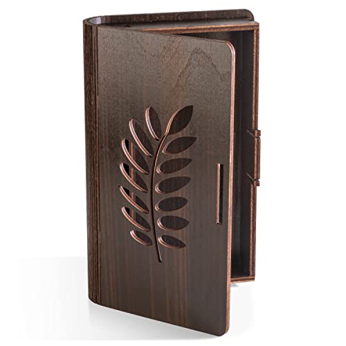 Handmade Wooden Gift Box - Keepsake Memory Box, Trinket Holder, Unique Gift Box Holder For Jewelry, Gift Card, Souvenir For Birthday, Christmas, Baby Or Bridal Shower, Him Or Her (Single Leaf) #TOP12