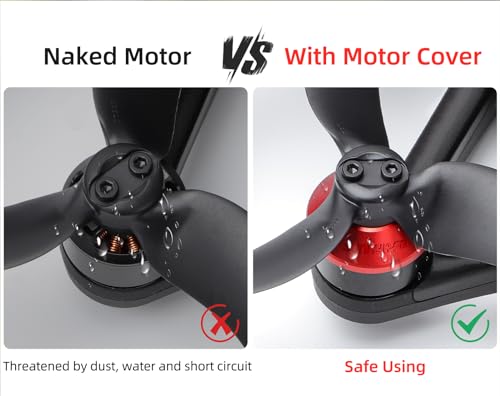 Image of Motor Cover for DJI Avata 2, Aluminum Alloy Protector Motor Cover Cap for Avata 2 Drone Motor Accessories, Waterproof Dustproof Protective Cap for DJI Avata 2 Drone (4PCS, Red)