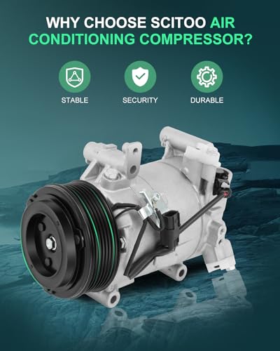 Image of SCITOO AC Compressor for Honda for Civic 2.0L 2016-2021 | Fast Cooling, Ultra Low Noise (≤72 dB)Air Conditioner Compressor with Clutch, Easy Installation, 141333 141333NC 6513298