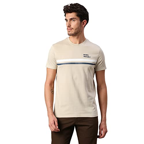 Image of Dennis Lingo Men's Pure Cotton Striped Half Sleeves Casual T-Shirt