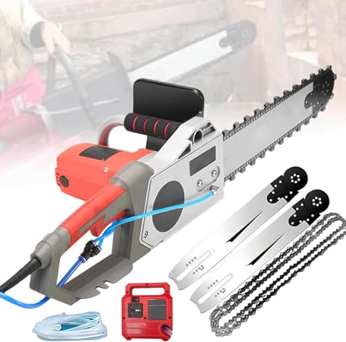 Motosierra Eléctrica 5800W/6500W - Sierra Electrica Portátil Ligero, 2 Cadenas+Bomba Agua, para Piedra/Ladrillo/Muros de Block