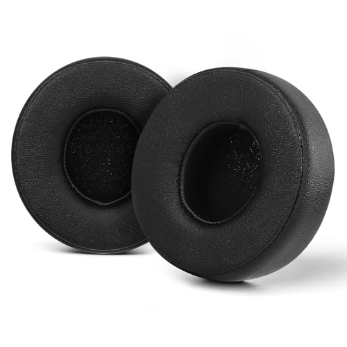 Reemplazo de almohadillas para auriculares Beats Solo 2/3 Wireless para A1796 / B0534, almohadillas de repuesto para Beats con espuma que cancela ruido, cuero proteico suave (Negro) miniatura 1