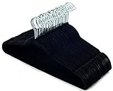 Popular Design Products 30 pc Premium Quality Black Velvet Hangers - Space Saving Thin Profile, Non-slip Padded with Notched Shoulders for Dresses and Blouses - Strong Enough for Coats and Pants.