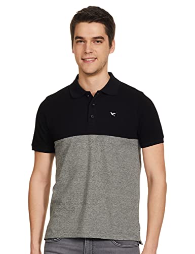 Image of Deniklo Men's Cotton Rich Half Sleeve Regular Fit Color Block Polo T-Shirt (Available in Plus Size)