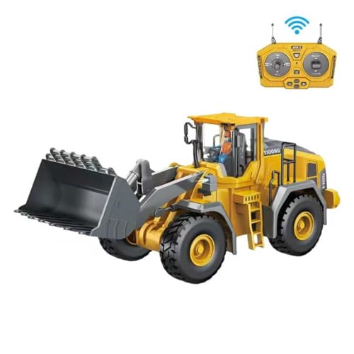 ADTHLIER Remote Control Loader, 9-Channel Loader Toy with Metal Shovel, 2.4Ghz Remote Control Engineering Vehicle, Ideal Gift for Boys Aged 6-11