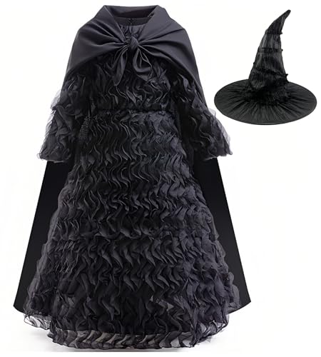 Disfraz Elphaba para niñas con capa y sombrero miniatura 1