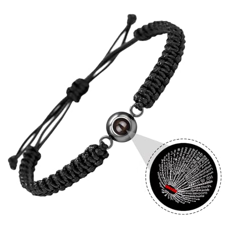 DHWEKU Pulsera Personalizada con Foto Dentro para Hombre - Regalos Personalizados para Parejas