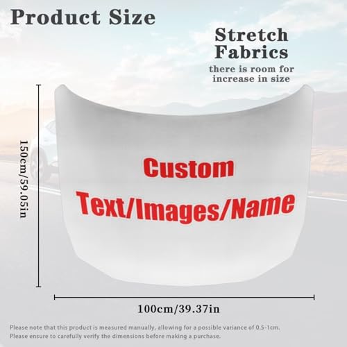 Image of Custom Car Hood Cover 39x59 Inch Elastic Polyester Car Hood Protector All Seasons Universal Car Hood Decorative Accessories for Sedan Truck Pickup SUV