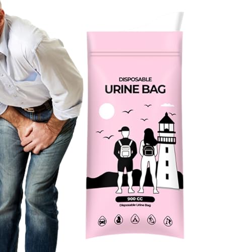 Bollisate Bolsa de orina para inodoro urinario a prueba de fugas de 900 cc, bolsas de viaje, para hombres, mujeres, niños, camping, senderismo, mochileros, coche, viaje, cama, hogar