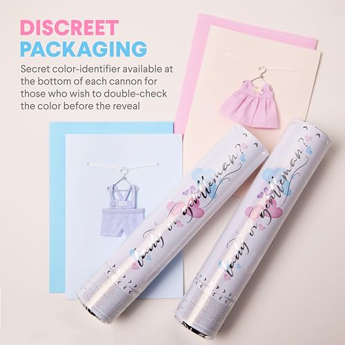 image for PrimePure Gender Reveal Confetti Cannon - Heart Shaped Confetti Popper