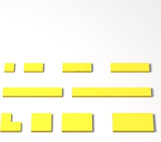 100 Piece Yellow Building Tiles Bulk Assortment Pack, Tiles Accessories for Building with 10 Size, Compatible with Lego Parts and Pieces