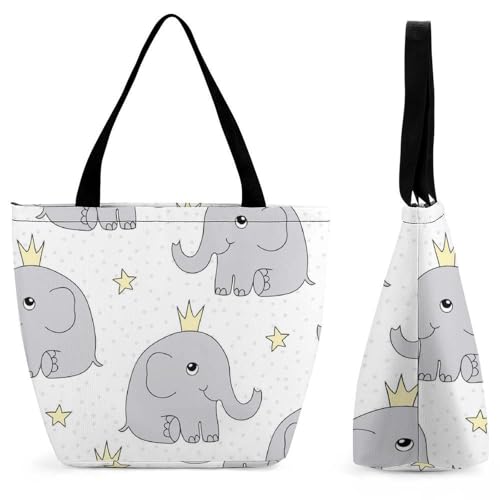 Sac à main éléphant de dessin animé pour femme parfait pour le shopping et voyage