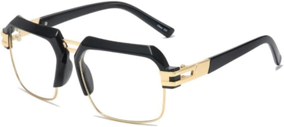 Metal frame dark lens half - frame sunglasses women alloy wrap rimmed glasses men's