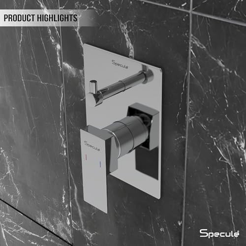 Image of Brass, Concealed Body High Flow Diverter | With Exposed Part Kit | Bathroom Shower System | Bathroom Mixer | Diverter set for Bathroom | Chrome Finish (Cubix)
